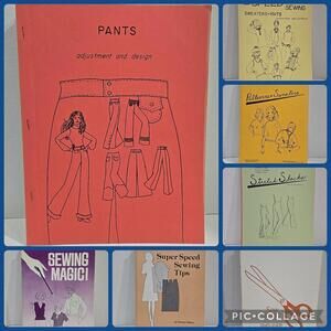 Lot of 7 Sewing Pamphlet Books Pants Sweaters Vests Shirts Tips & Tricks Vintage
